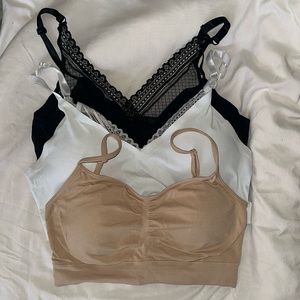 3 Padded Bralettes